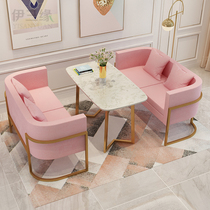 Cafe leisure sofa double net red rest area sweet shop small sofa milk tea shop table and chair combination simple
