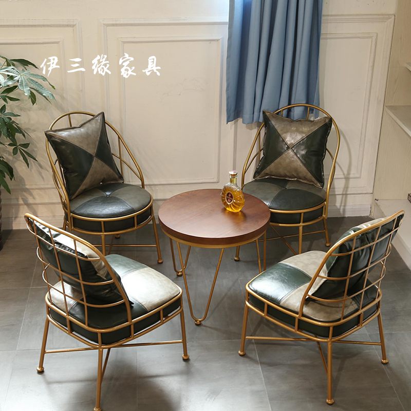 Milk tea shop sofa table and chairs Nordic modern light lavish beauty salon clothing shop in talks to receive rest area table and chairs combination