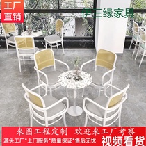 Southeast Asian style wicker chair wrought iron designer chair milk tea shop cafe dining chair Net red shop table and chair combination