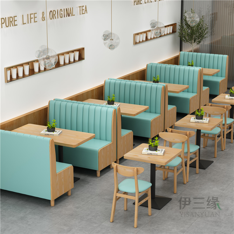 West Restaurant Burger Shop By Wall Cassetto Sofa Milk Tea Shop Clear Bar Coffee Hall Table And Chairs Combine Catering Furniture