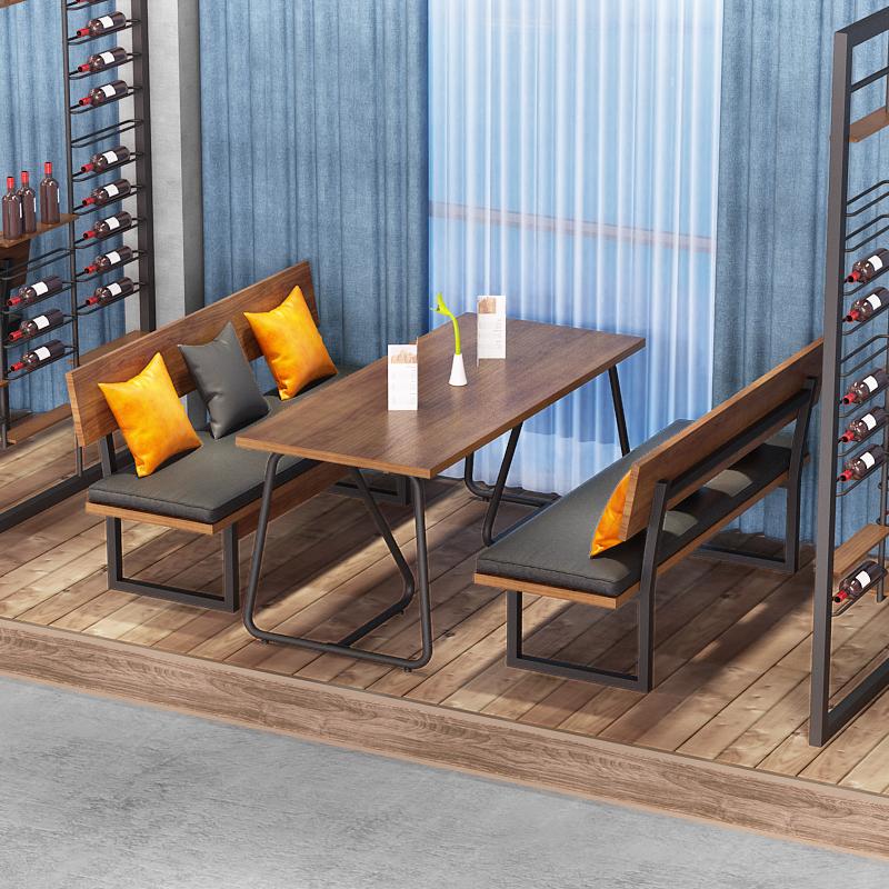 Retro Industrial Wind Dining Hall Cassette Sofa Commercial BBQ Shop Cafe Table Bar Music Clear Table And Chairs Combination