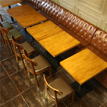 Coffee shop solid wood chair dining leisure western restaurant dessert cake shop hamburger milk tea shop sofa table and chair combination
