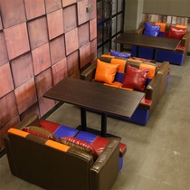 Card seat sofa retro cafe table and chair combination Tea Western restaurant dessert milk tea shop theme restaurant restaurant table