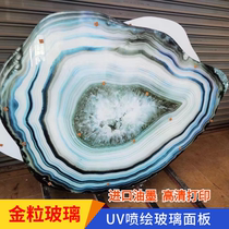 Tempered glass UV spray painting laminated equipment charging pile panel screen background wall partition decorative painting art glass