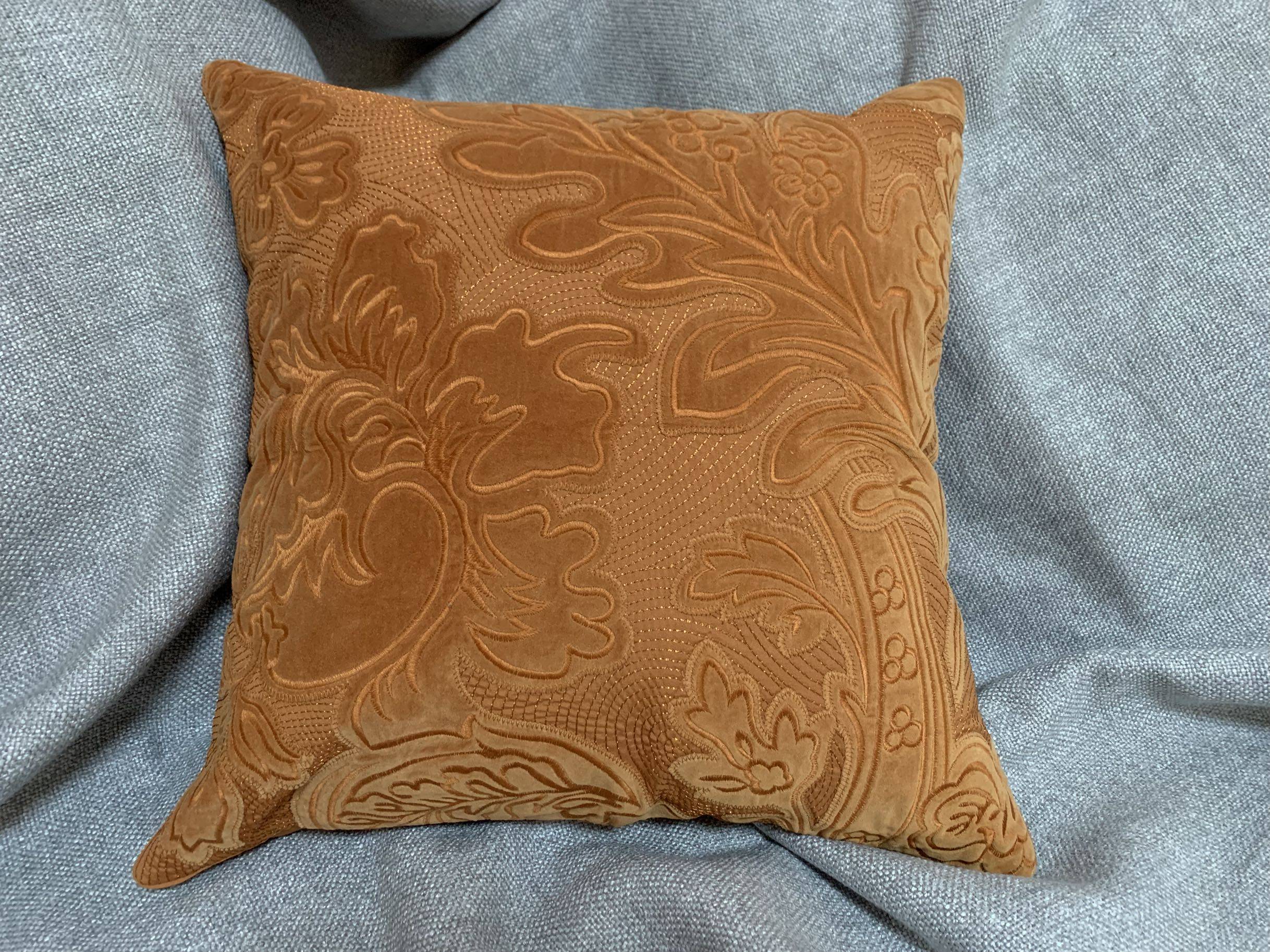 Hot selling foreign trade original single heavyweight embroidered linen cushion cover living room new Chinese sofa backrest without cotton core