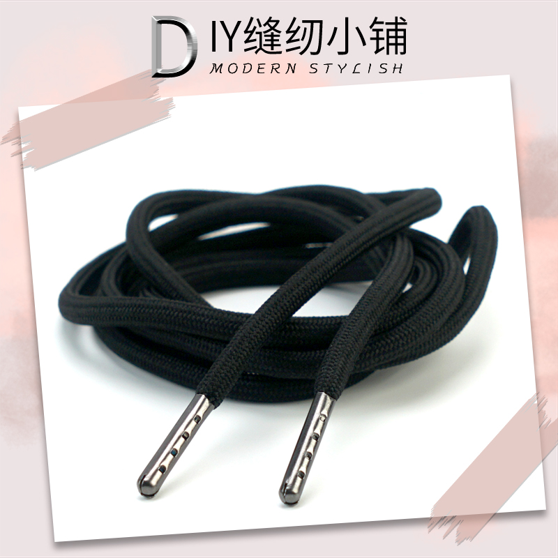 Sweatshirt rope with metal head strap Cap rope Decorative hat drawstring Clothes Sweatpants rope Men's waist rope Belt rope