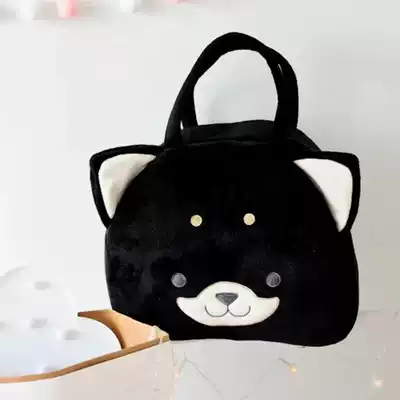 Cartoon Akita Dog Plush Satchel Shoulder Bag Cute Shibai Dog Handbag Satchel Joker Autumn and Winter Plush Bag