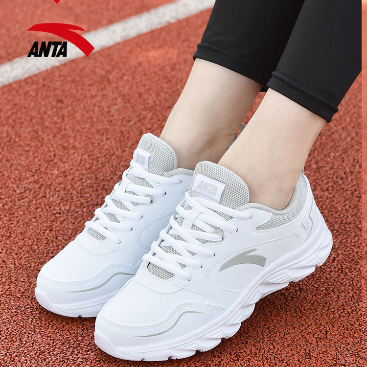 Anta Sports Shoes 2026 Summer Women's Leather Waterproof White Couple Shoes Height-Increasing Non-Slip Soft-Soled Running Shoes Anta Sports Shoes 2026 Summer Women's Leather Waterproof White Couple Shoes Height-Increasing Non-Slip Soft-Soled Running Shoes