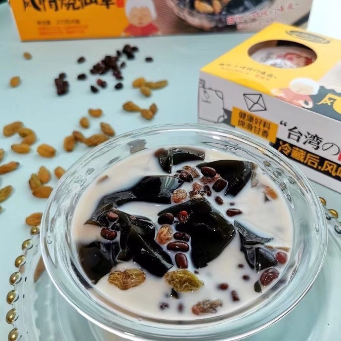 Crystal Style Taiwan Burning Grass Immortals Qibei Crazy Millet Burning Grass Immortals Companion Red Bean Raisins Instant Dessert
