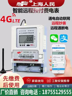 Shanghai people's 4G wireless smart single-phase three-phase prepaid meter remote recharge meter reading rental room meter