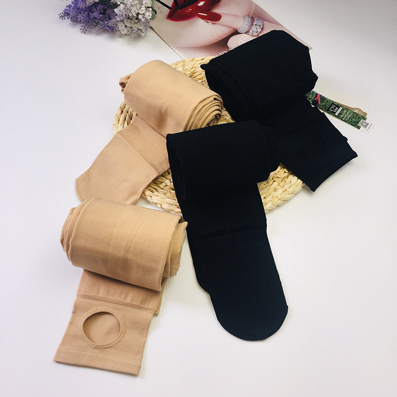 Red Pepper Silk Stocking Dragon Grip Sweatpants Socks Light Leg God Instrumental Meat Color Inner Hitch Socks Female Spring Autumn Slim Down Inner Lap Pants