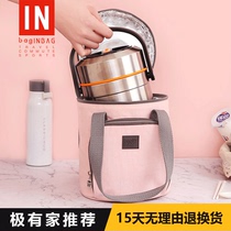 Round lunch box handbag Insulated Bag lunchbox for working group Students Thickened Aluminum Foil With Rice Bag bag