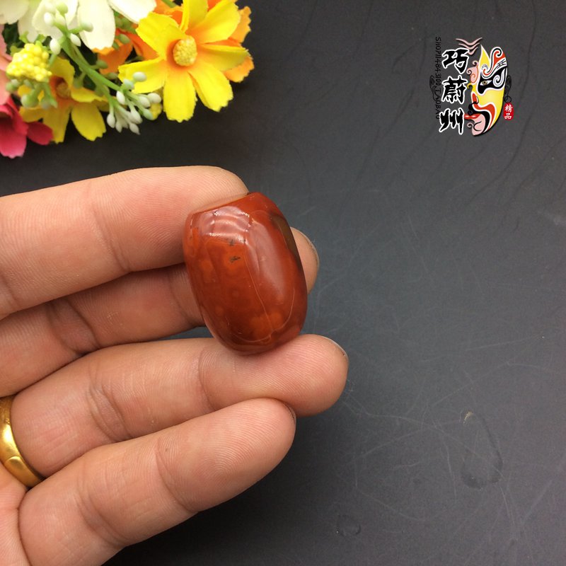 Boutique pure natural Xuanhua Warring States red agate lezi top beads spacer beads diy loose beads barrel beads special offer