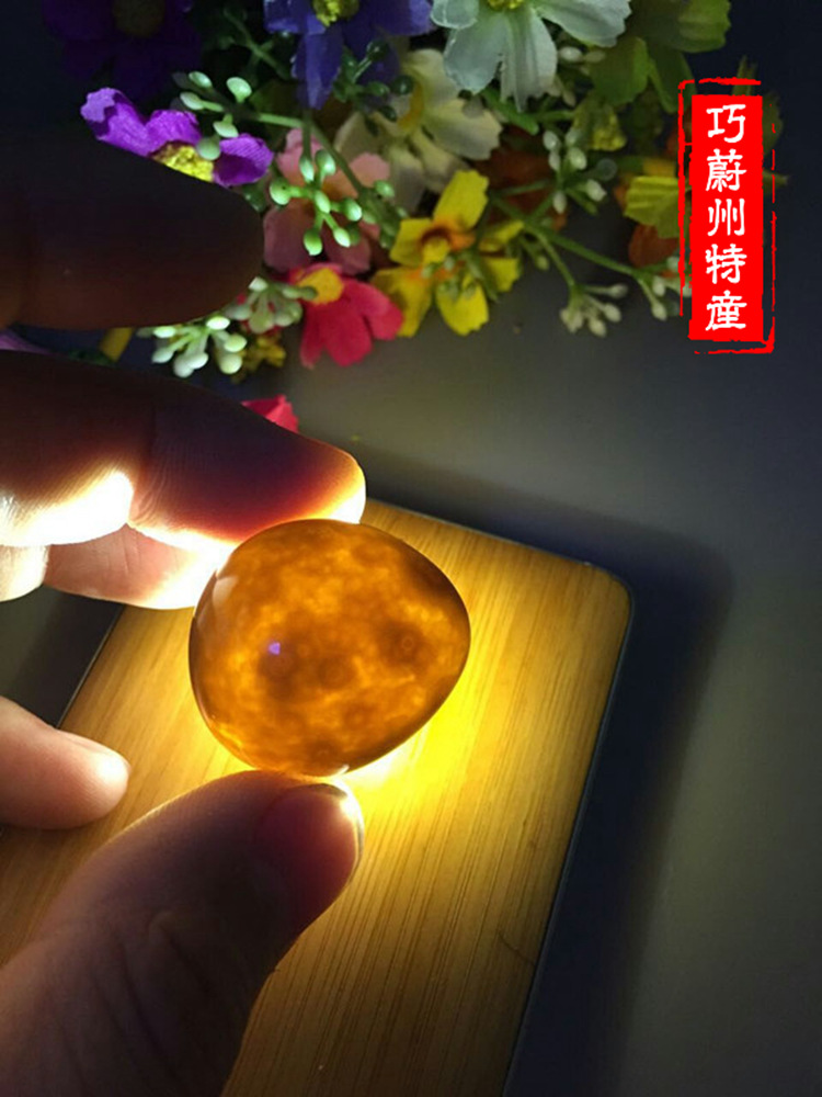 Exquisite pure natural Xuanhua State Red Manau personality pendant accessories Tongming chicken oil Yellow oval ornamental stone-Taobao