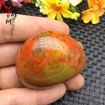 Exquisite and pure natural Xuanhua Ancient Warring States Red Agate Collection with the shape of grass flowers polished original stone handlework