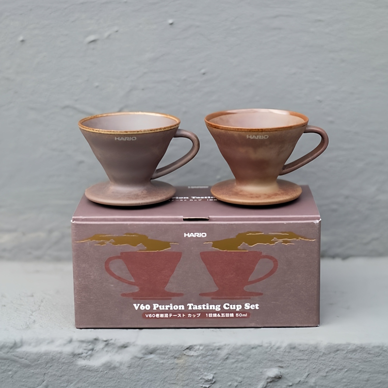 Hario X Ceramic Workshop V60 Old Rock Clay Drinking Cup Set 50ml