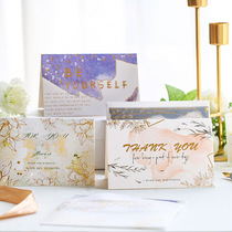 Creative high-end bronzing sulfuric acid paper greeting card talk series Blessing message card with envelope birthday gift