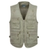 Mùa xuân và mùa thu mẫu trung niên vest nam kích thước lớn giản dị nhiều túi câu cá vest nam áo khoác cotton vai cha áo ghi lê nam Áo vest cotton