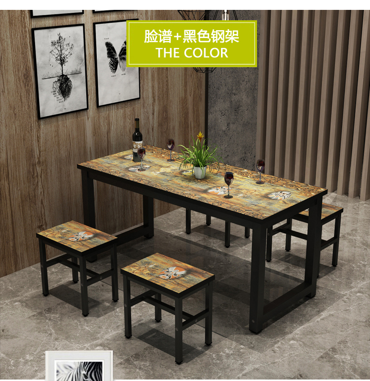 Snack bar bàn ăn nhanh và ghế căng tin bàn ăn và ghế mì nhà hàng quầy hàng thức ăn thịt nướng kết hợp bàn ăn nhanh - Bàn bàn học sinh giá rẻ