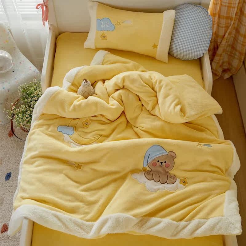 (Children's autumn and winter models) milk velvet parent-child warm antistatic cartoon cute three-four-piece set single