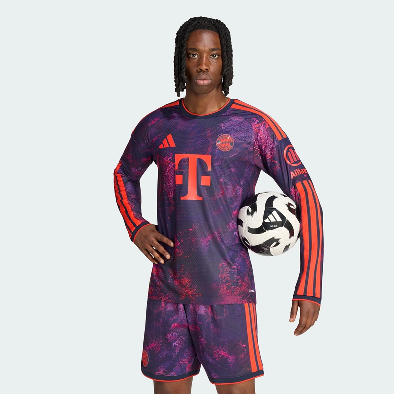Adidas Men's Bayern Munich Second Away Player Edition Football Quick-Dry Long Sleeve Jersey Ke8582 Adidas Men's Bayern Munich Second Away Player Edition Football Quick-Dry Long Sleeve Jersey Ke8582
