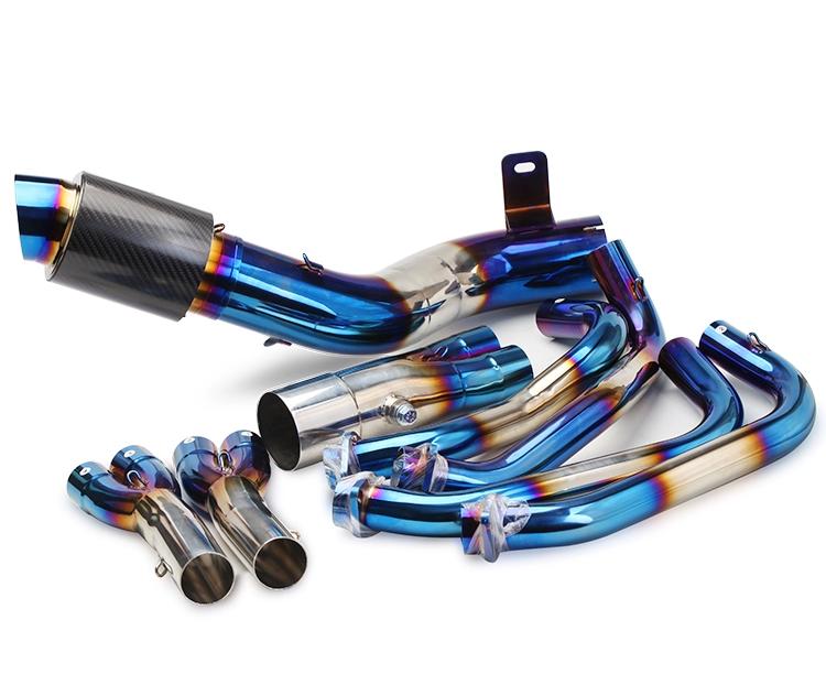 Xe máy mới sửa đổi ống xả xe thể thao z900 thép không gỉ màu xanh mặt trước phần đầy đủ tăng đuôi hàng phổ quát - Ống xả xe máy