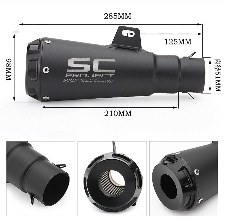 Xe máy sửa đổi ống xả đầu máy Ninja Kawasaki Yongyuan 350 Huanglong 600 phân khối lớn chiên đường ống xả phổ quát - Ống xả xe máy pô xe super dream