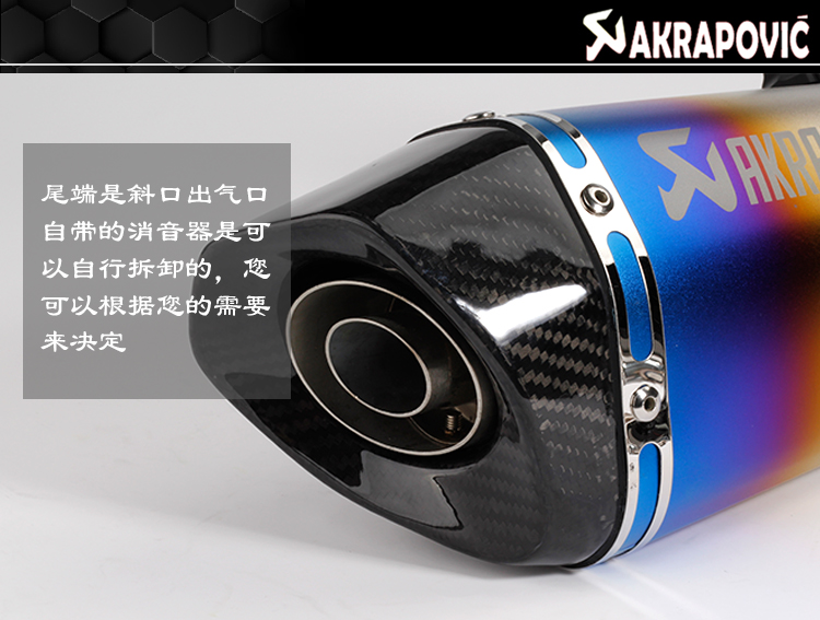 Xe máy sửa đổi xe thể thao chân trời Kawasaki sợi carbon lớn hình lục giác đôi miệng ống xả Scorpio phổ quát - Ống xả xe máy ống pô xe máy