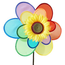 Double 6 color cloth windmill toy windmill colorful windmill traditional windmill park sunflower