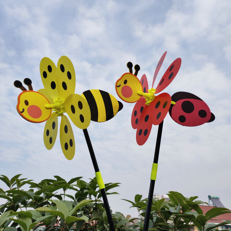 Stereo Beetle Windmill Bee Foam Children's Toys Decoration Cartoon Rotating Plastic Wind Rotation