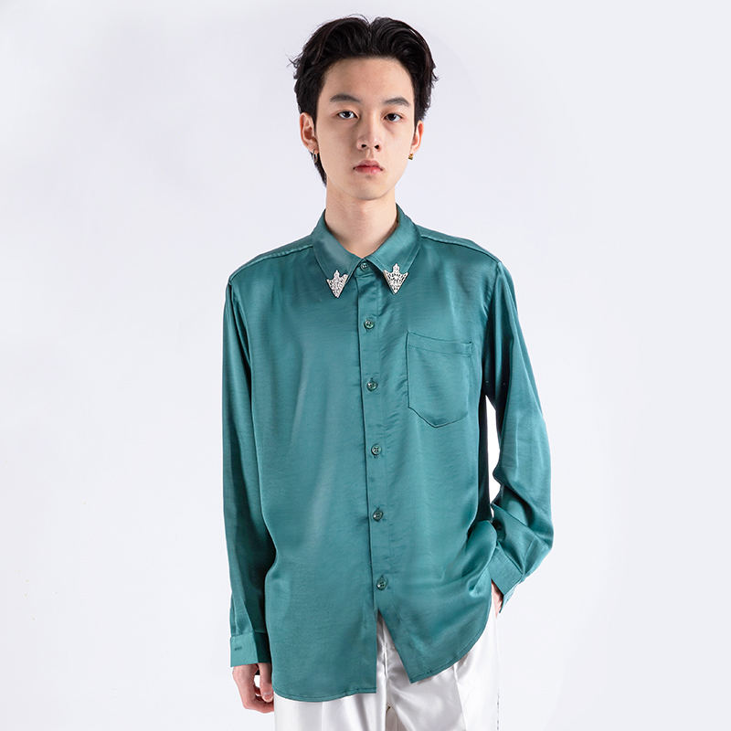 Non-zero denier hip-hop hip-hop bright fried street shirt male ruffian handsome trend