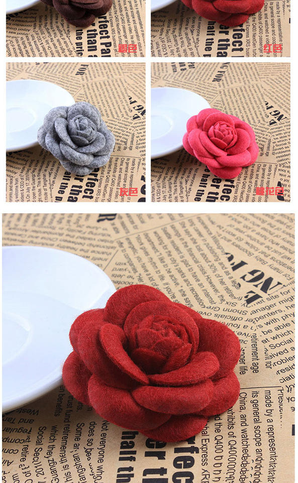 Xu hướng châu Âu và Mỹ fan mùa thu và mùa đông áo khoác handmade hoa trà ngọc trai mặt dây trâm cài áo cổ áo hoa trang sức - Trâm cài huy hiệu đảng cài áo