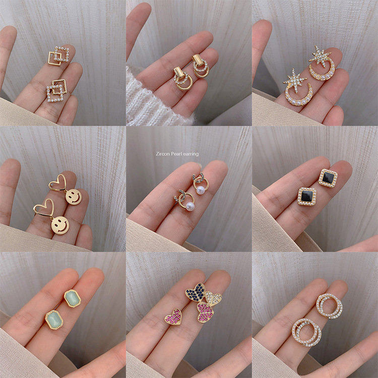 South Korea's Dongdaemun Xiaoxiangfeng ear needle female 925 silver needle pearl temperament retro earrings ins net red earrings