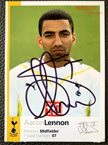 Englands Lennons pro-pen signing card for Premier League Hotspur official card (flawed special price)