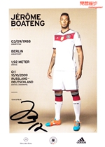 J-Boateng German Football Association 2014 World Cup 4-Star version of the official signing of the official card