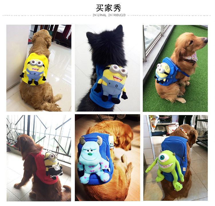 Pet Backpack Dogs Out of Backpacks Hasserge Large Dog Bags Gold Mausa Moyer Large Dogs Double Shoulder Bag-Taobao