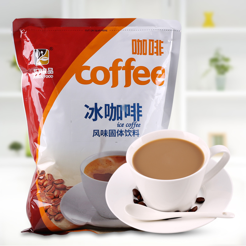 1kg Donggu Bag Instant Ice Coffee Powder Summer Cold Water Brewed Ice 3-in-1 Coffee Drink Cold Drink Raw Materials