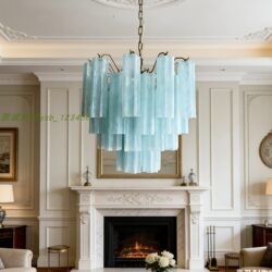 French-Style Vintage Murano Handmade Export Glass Living Room Chandelier Retro Bedroom Room Lamp Villa Dining Room Lamp