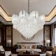 French light luxury crystal glass chandelier, living room and dining room main light, post-modern atmosphere villa duplex building whole house light