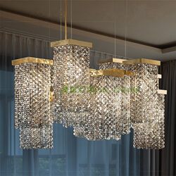 Milan Living Room Lamp, Dining Room Lamp, Crystal Chandelier, Post-Modern Light Luxury Model House, Villa Designer Bar Lamp