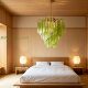 Medieval style green glass strip chandelier Nordic light luxury restaurant bedroom B&B bar creative atmosphere lighting fixtures