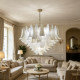 American designer French light luxury glass living room main chandelier creative art villa bedroom art banquet light