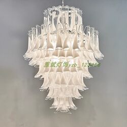 French Living Room Lamp, Light Luxury Staircase Chandelier, American Personalized Art Glass Room, Master Bedroom Lamp, Warm and Romantic