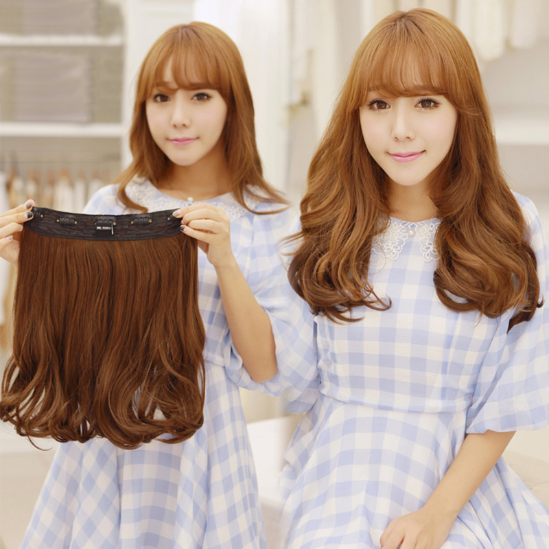 Wig female hair a piece of relay 40 long fluffy waves micro - roll pear head card hair fashion woman