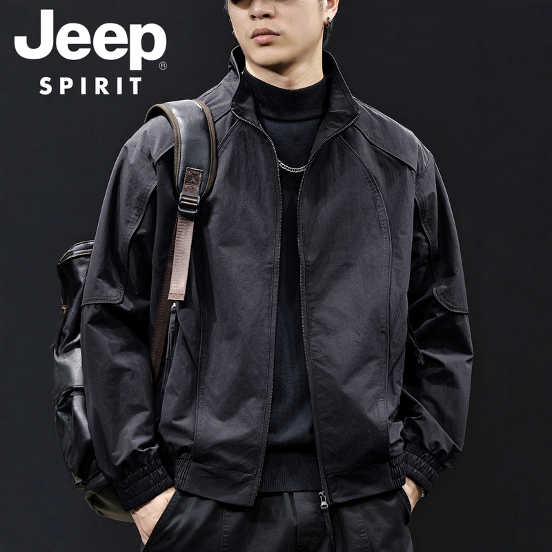 Jeep Spirit Spring 2026 New Casual Jacket Men's Thin Coat Spring and Autumn Large Size Clothing Windbreaker