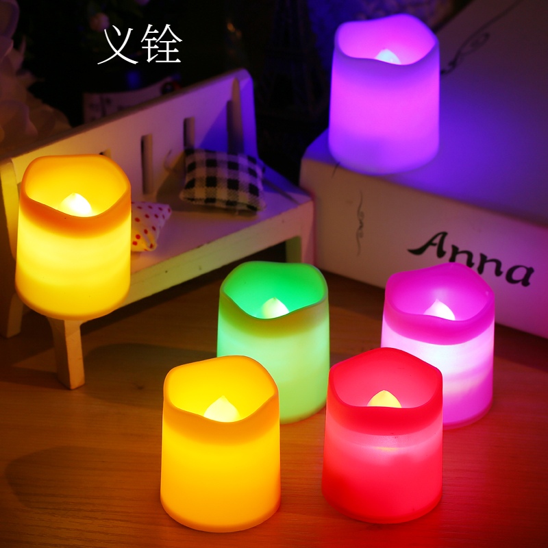 Wave mouth led electronic candle light bar club wedding decoration birthday wedding luminous candle candle
