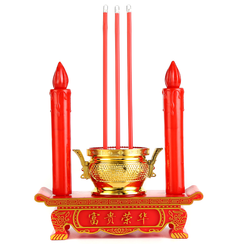 Manufacturer direct sales emulation led battery candle holder Spring Festival festive home electric incense stove candle-Taobao