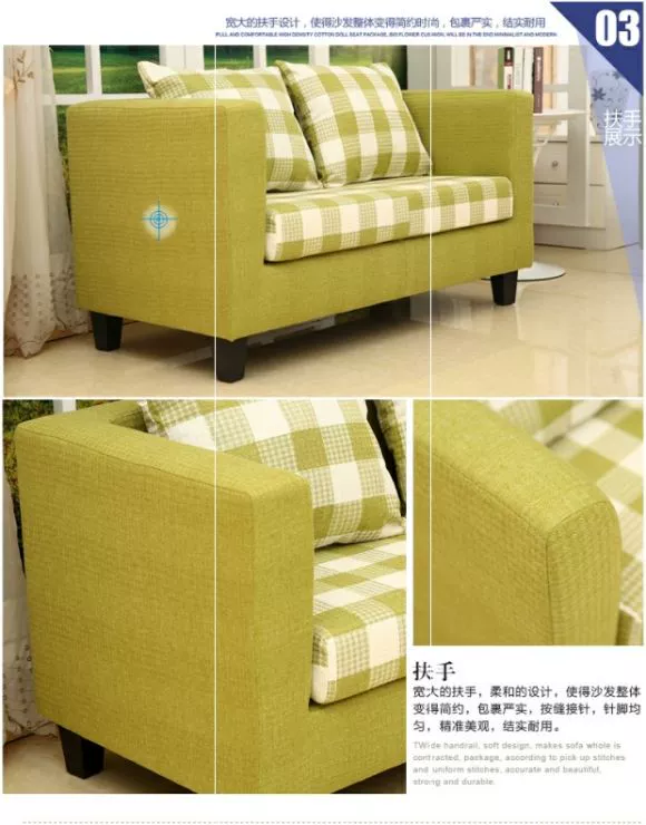 Nordic sofa căn hộ nhỏ sofa cafe hai boong ghế sofa cafe vải ghế bành - Ghế sô pha