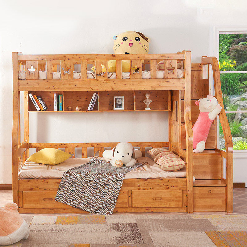 Full solid wood Children's bed High and low bed Berwood furniture with terraces double bed and baby beds students up and down bunk beds