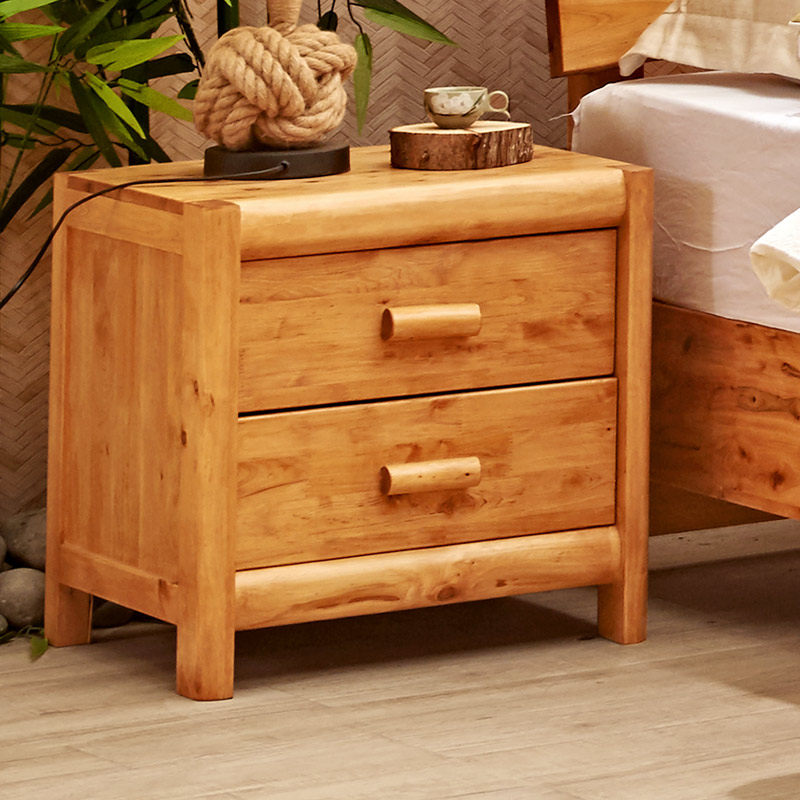Pure cypress log bedside table solid wood simple lamp cabinet storage cabinet bedside cabinet small cabinet bedroom homestay furniture